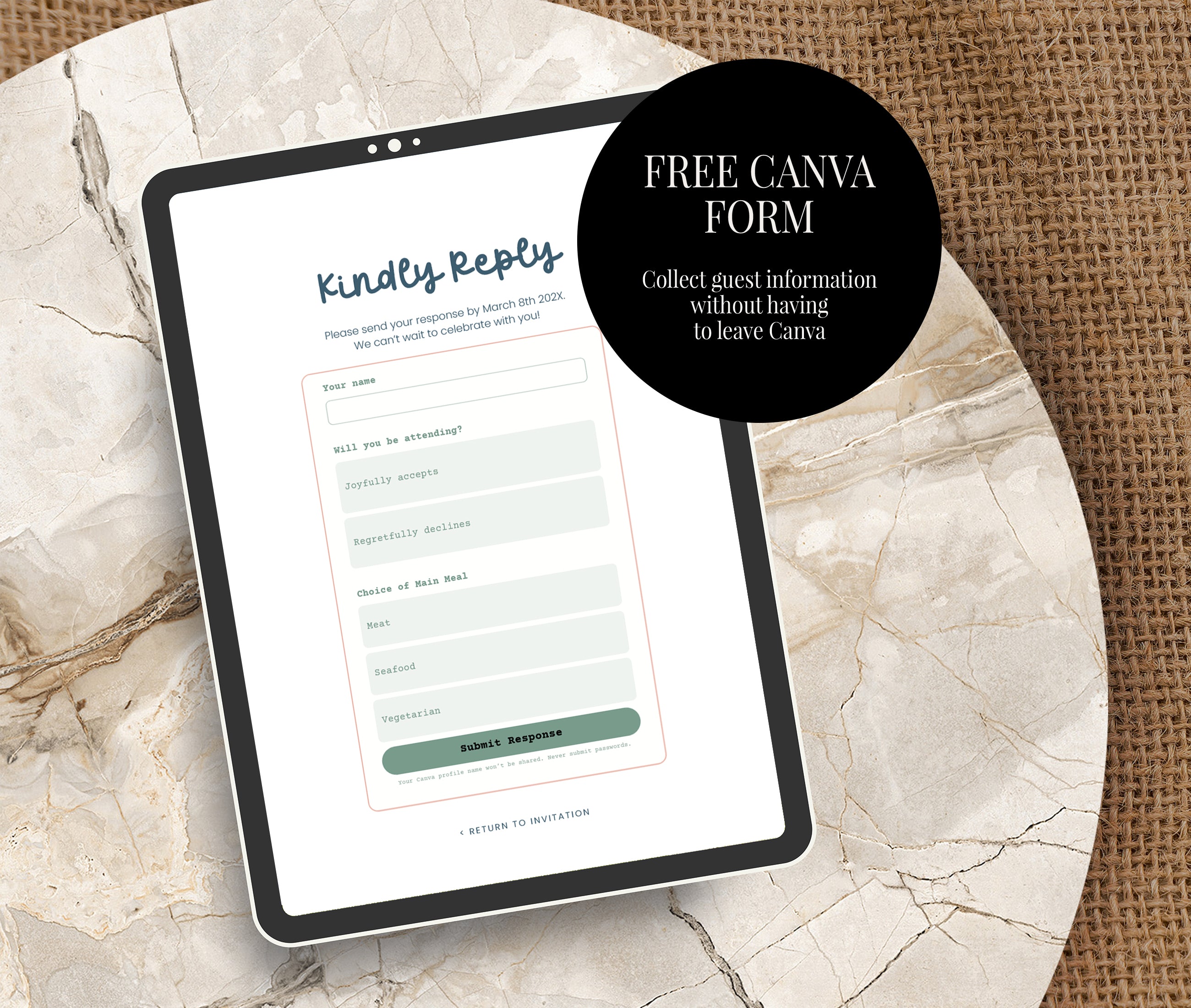 Wedding Website with RSVP - White Lotus